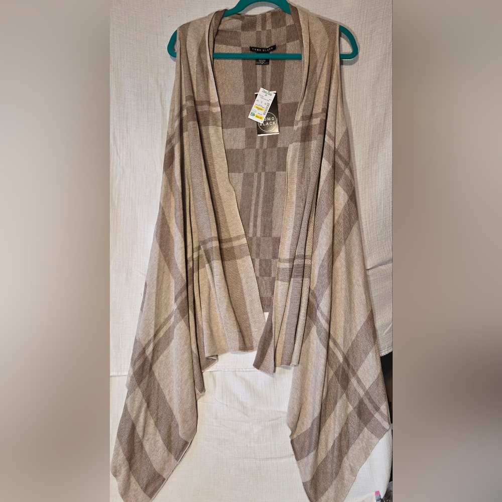 Plaid Open Front Cardigan